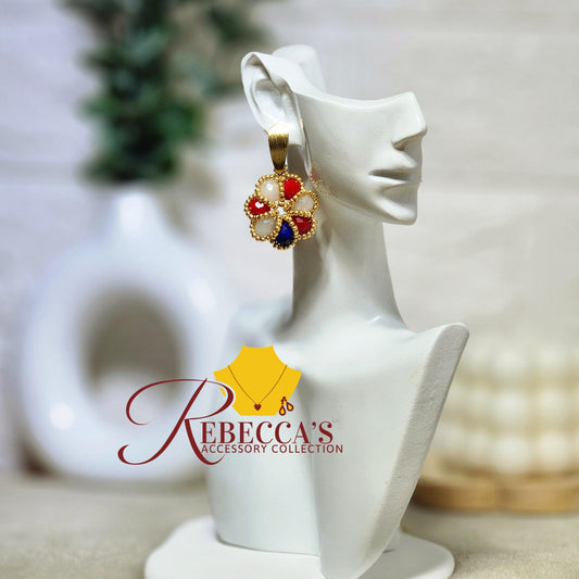 Handmade Crystal Statement Earrings – Multicolor Floral Design