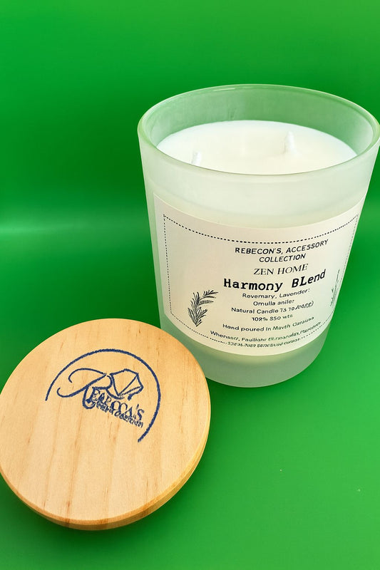 Harmony Blend - Rosemary, Lavender, Vanilla & Citrus Soy Candle.