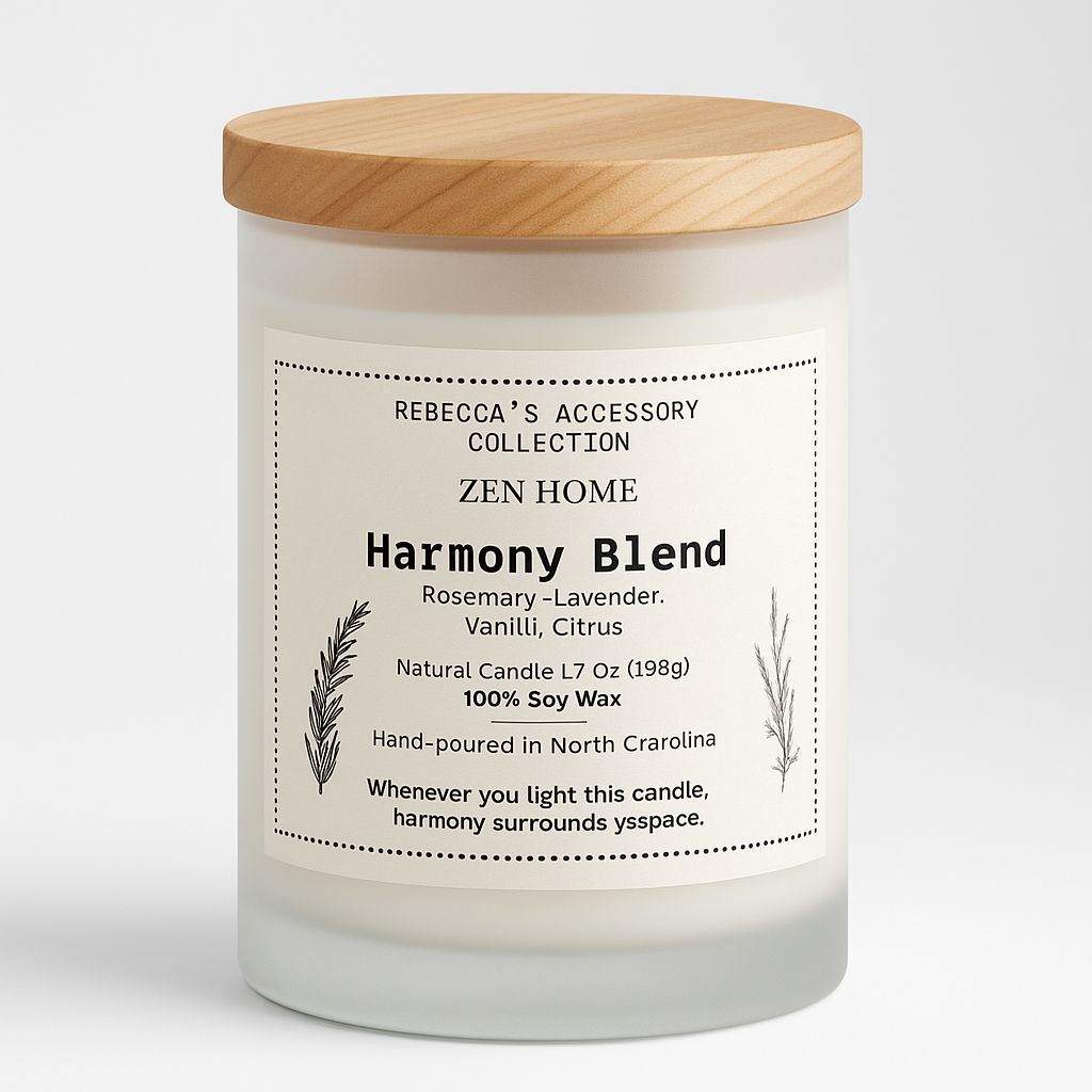 Harmony Blend - Rosemary, Lavender, Vanilla & Citrus Soy Candle.
